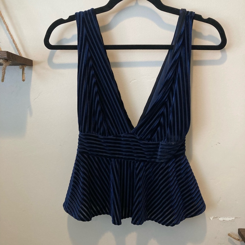 S blue velvet shirt